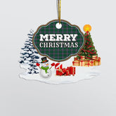 Clan Byres 1 "Merry Christmas" Tartan Acrylic Ornament ZB56 Byres 1 Tartan Tartan Christmas